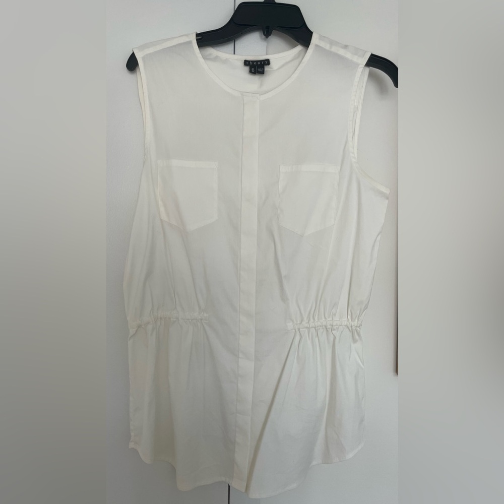 Theory Ivory Sleeveless Top